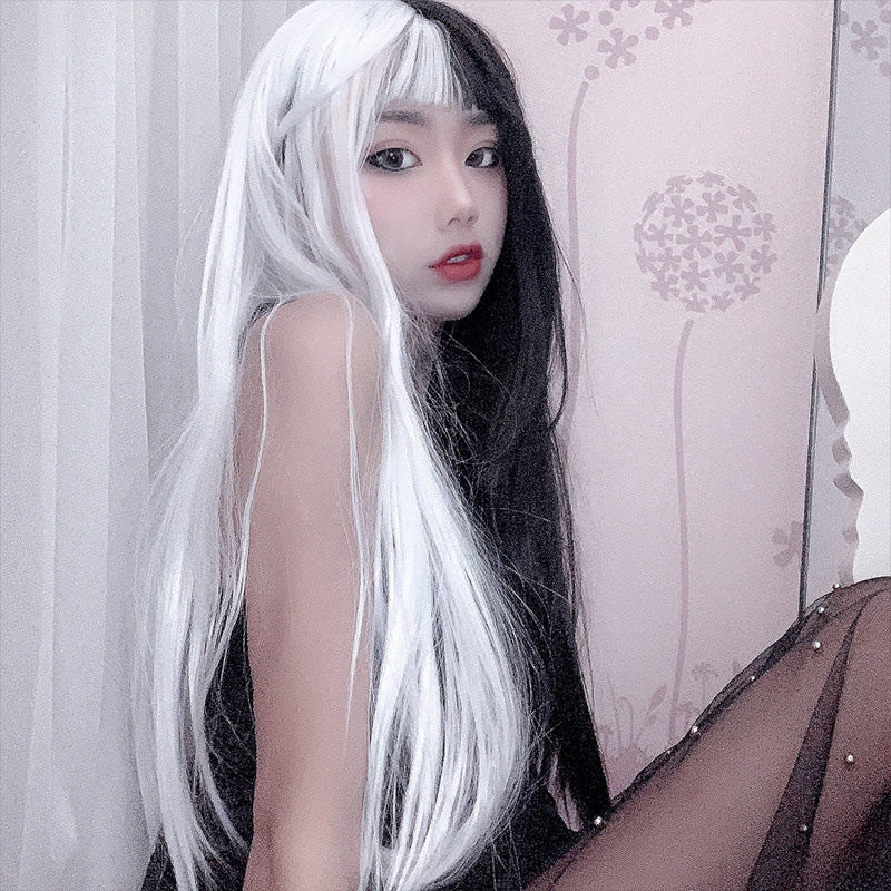 Black and White Cosplay Wig