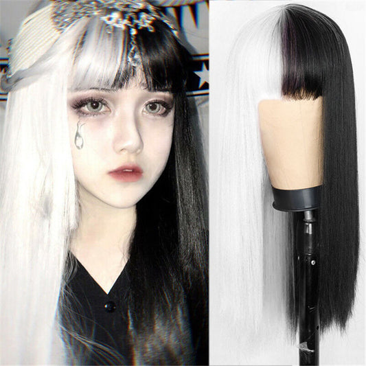 Black and White Cosplay Wig